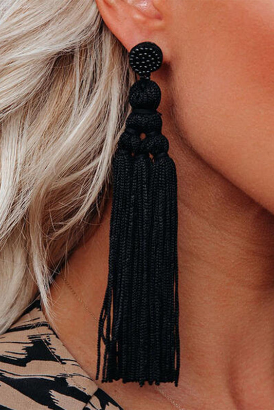 Bohemian Hand-woven Rope Knot Tassel Earrings