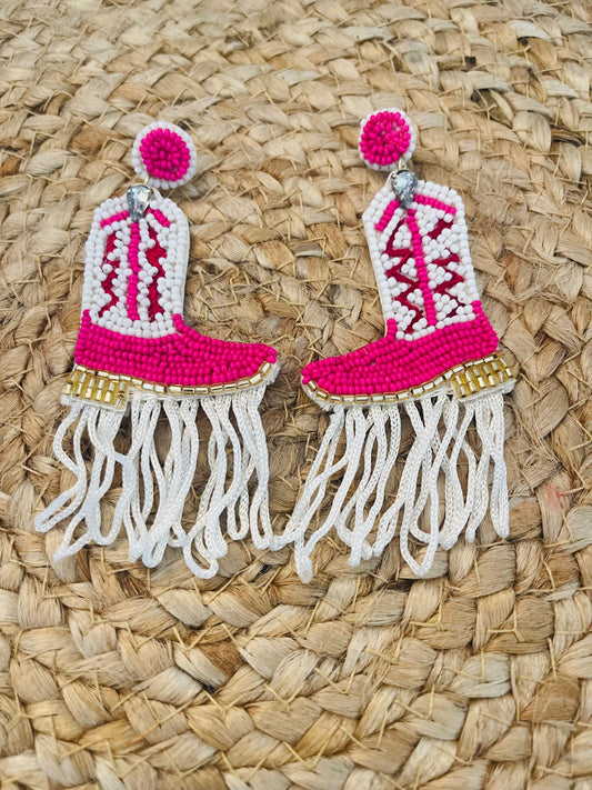 Cowgirl boot earrings